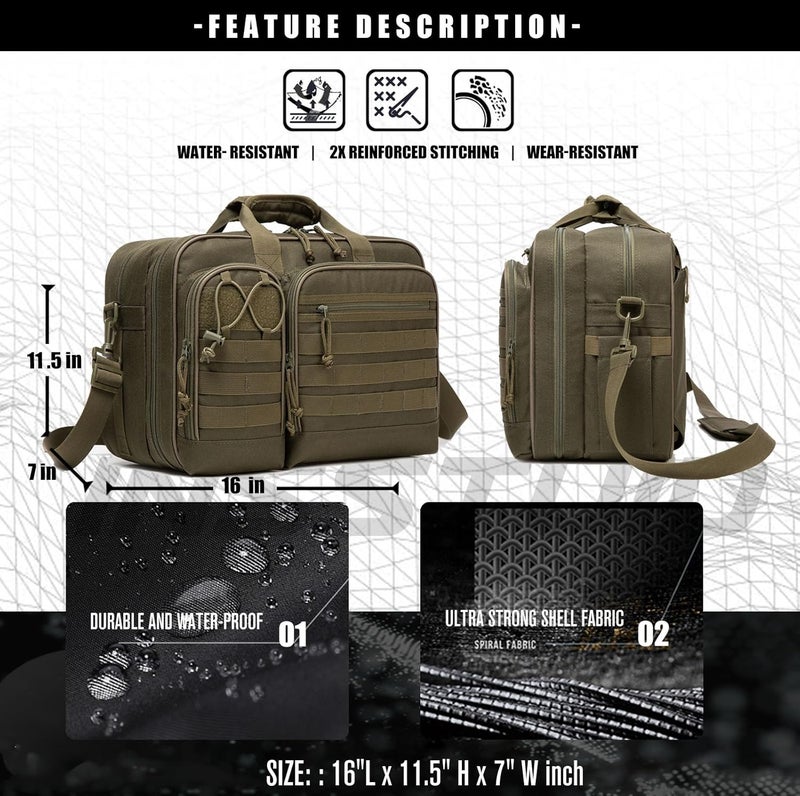 INSSTUID Tactical Gun Range Bag for Handguns and Ammo Pistol Case Shooting Range Backpack Carrying Duffle Bags Magazine Ammo Gear Accessories Molle Pouch for Hunting Shooting Sport Outdoor - Image 5
